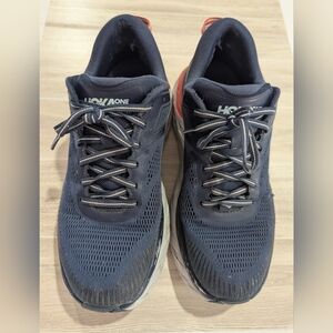 Hoka Bondi 7 Women's Blue White Orange Running Sneakers Shoes Size 10